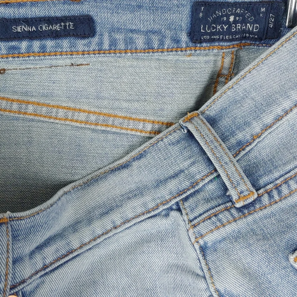 Lucky Brand Womens 4/27 Sienna Cigarette Light Blue Distressed Jeans - Picture 4 of 6